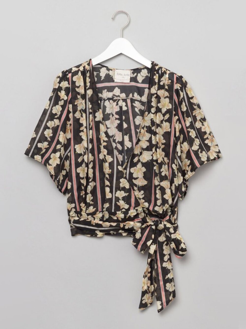 orte_Forte Floral Print Wrap Blouse, size "0" (like XS ish)